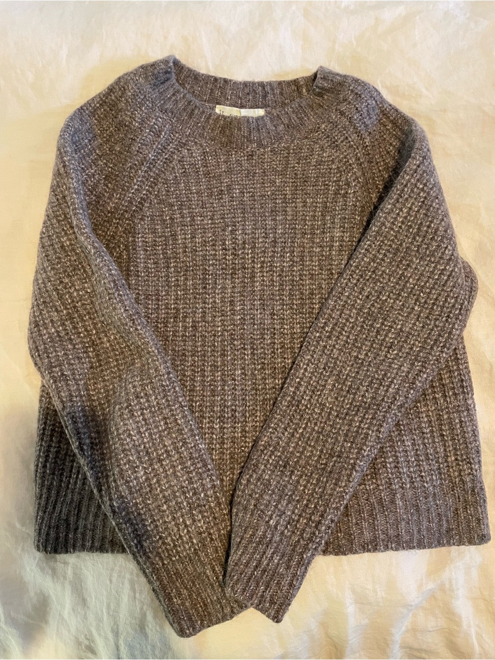 Everlane Taupe Melange Fisherman Crew Sweater